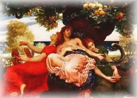 Геракл доходит до края света и достаёт яблоки Гесперид