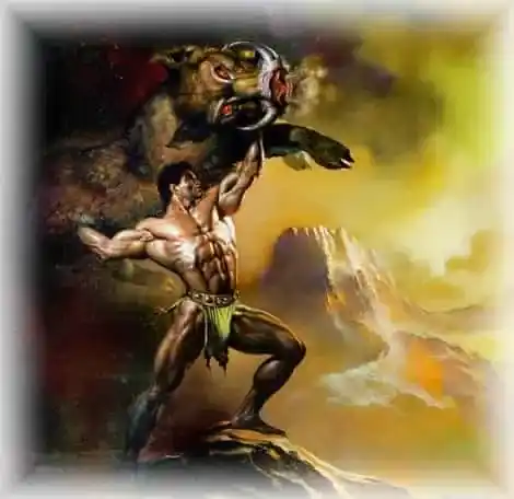 Геракл избавляет землю от Эриманфского вепря