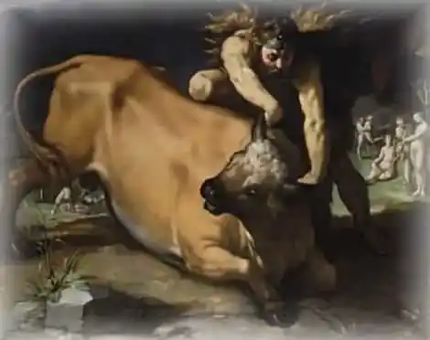 Геракл укрощает Критского быка
