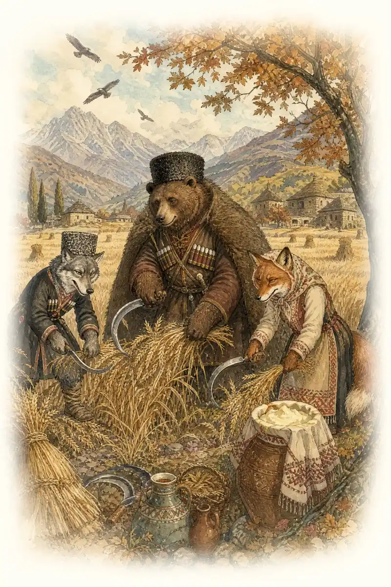 Медведь, волк и лиса